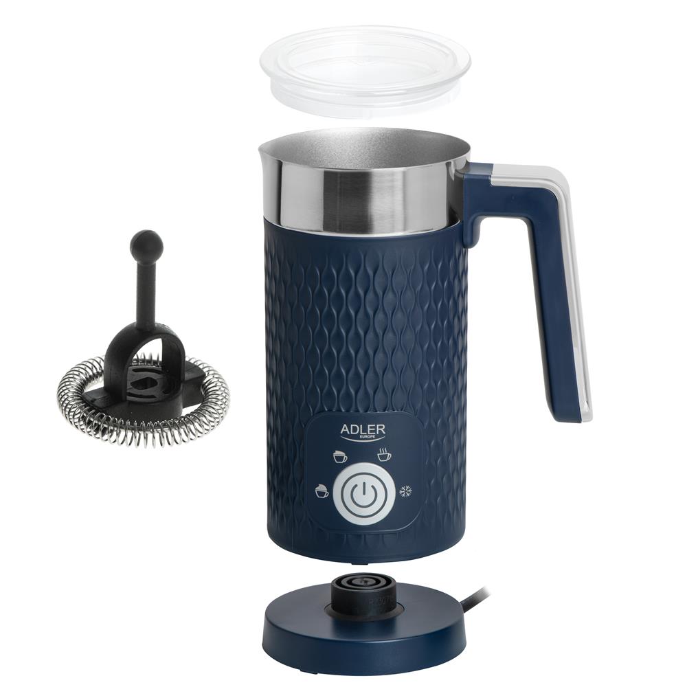 Adler AD 4494 Milchaufschäumer elektrisch Dunkelblau für Kaffeespezialitäten