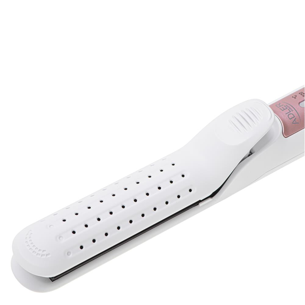 Adler AD 2326 Professioneller Haarglätter weiß/rosa – 2-in-1 Stylinggerät