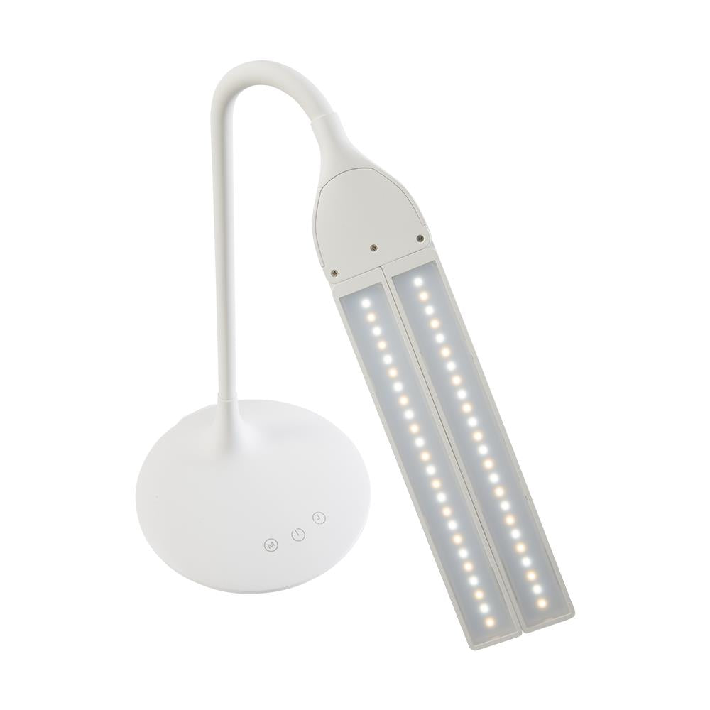 GENIE LED Schreibtischlampe TL48, flexibler Arm, weiß
