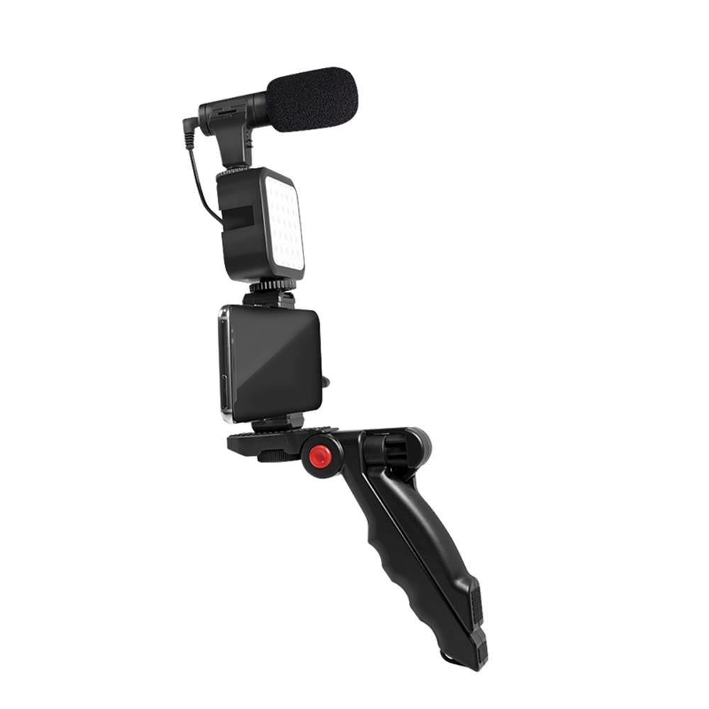 LogiLink Vlogger Kit für Smartphones mit LED Licht Mikrofon Stativ