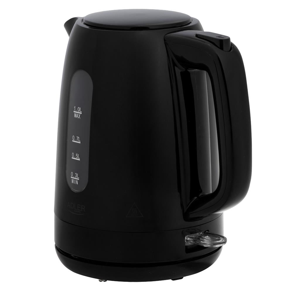 Adler AD 1380b Wasserkocher Kunststoff 1,0 l schwarz – kompakt & sicher