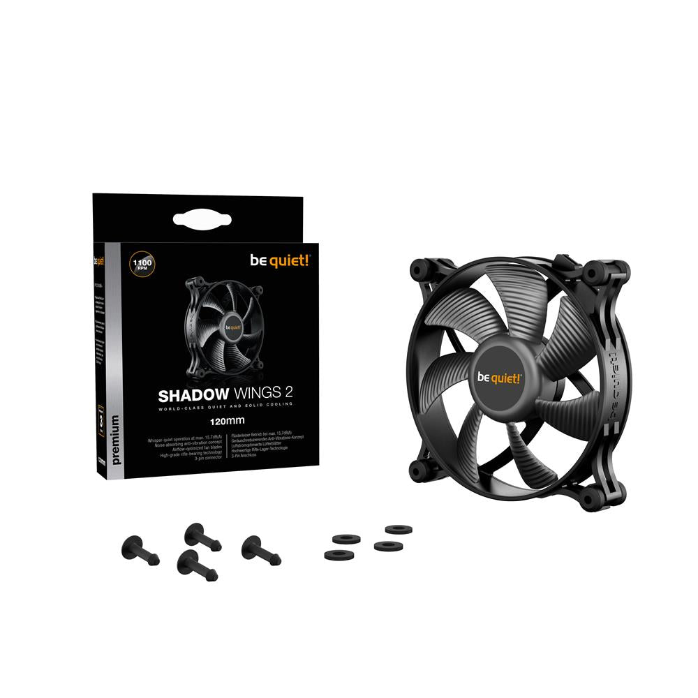 be quiet! Shadow Wings 2 | 120mm Black PC Gehäuse Lüfter Fan Schwarz
