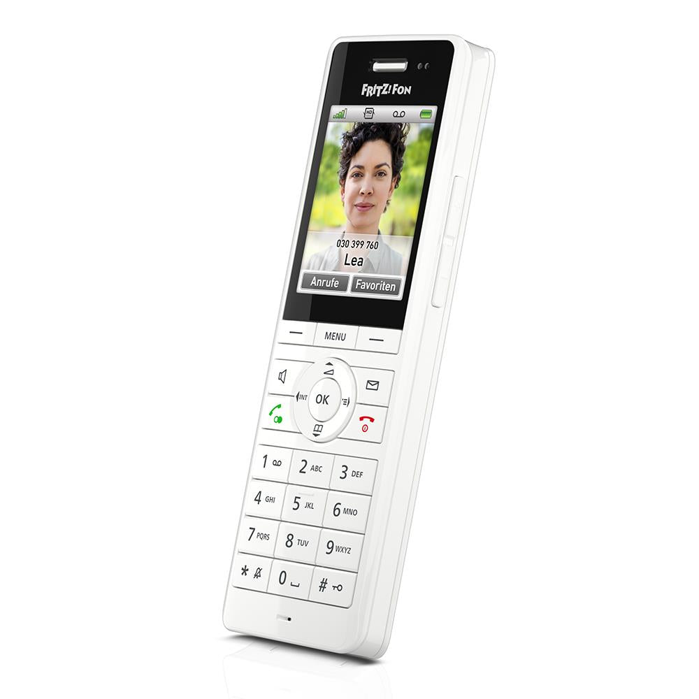 FRITZ!Fon X6 – Weißes Premium-DECT-Telefon mit großem Display & Top-Akustik