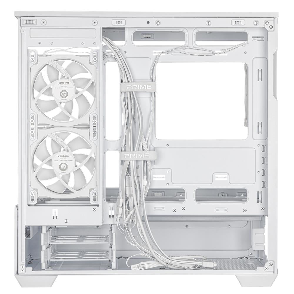 ASUS Prime AP202 ARGB White mATX PC Gehäuse mit Panorama Glas und GPU bis 420 mm