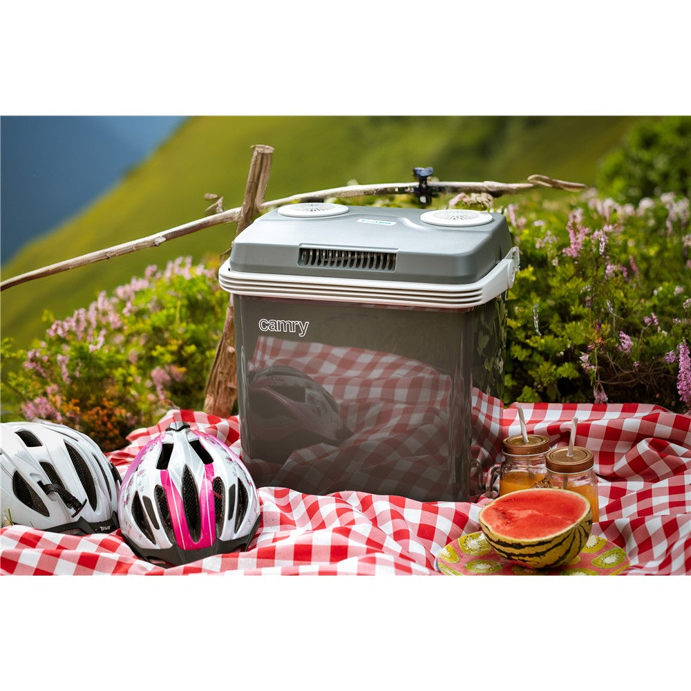 Camry CR 8082 Elektrische Kühlbox, 25 l, 12V/230V, Kühl- und Warmhaltefunktion, tragbar für Camping und Auto