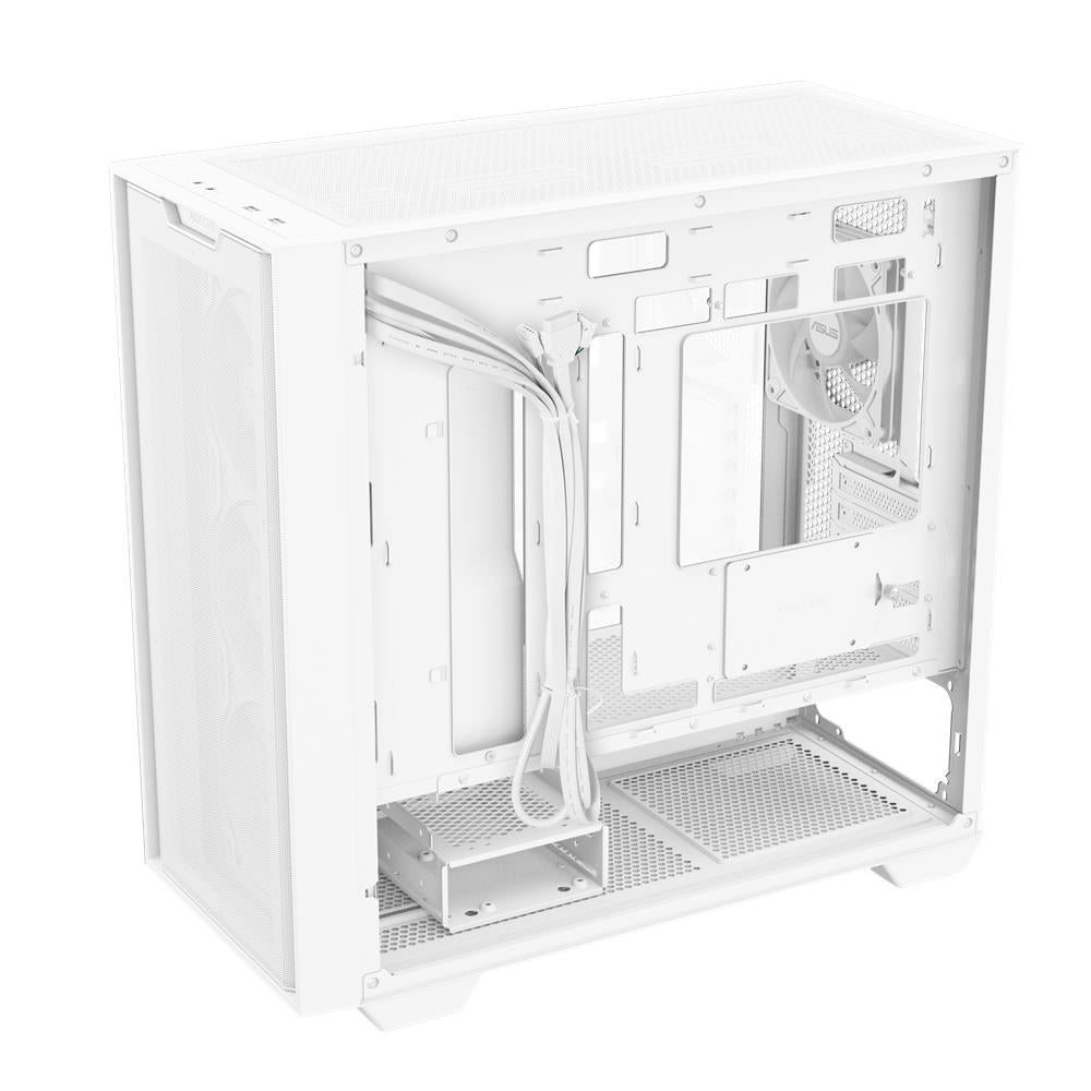 ASUS A21 PLUS TG ARGB White microATX PC Gehäuse mit Mesh Front und 4 ARGB Lüftern