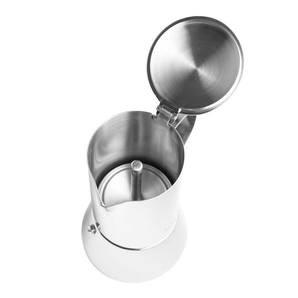 Adler AD 4419 Espresso Kaffeemaschine 350 ml aus Edelstahl silber, spülmaschinenfest