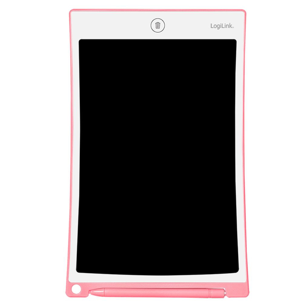 LogiLink LCD Kinderschreibtafel 10" – Löschbar, augenschonend, pink, ideal für Kinder