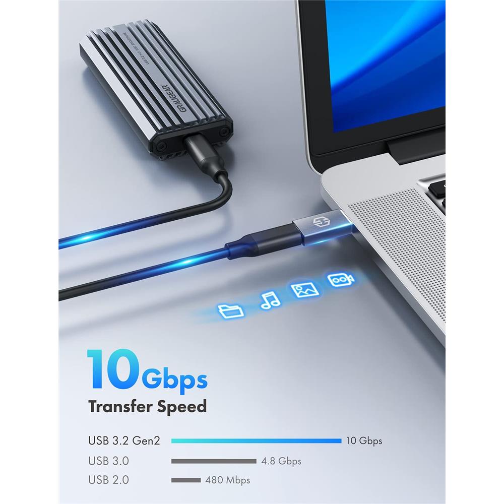 GRAUGEAR USB Type C auf Type A Adapter USB 3.2 Gen2 10 Gbit s