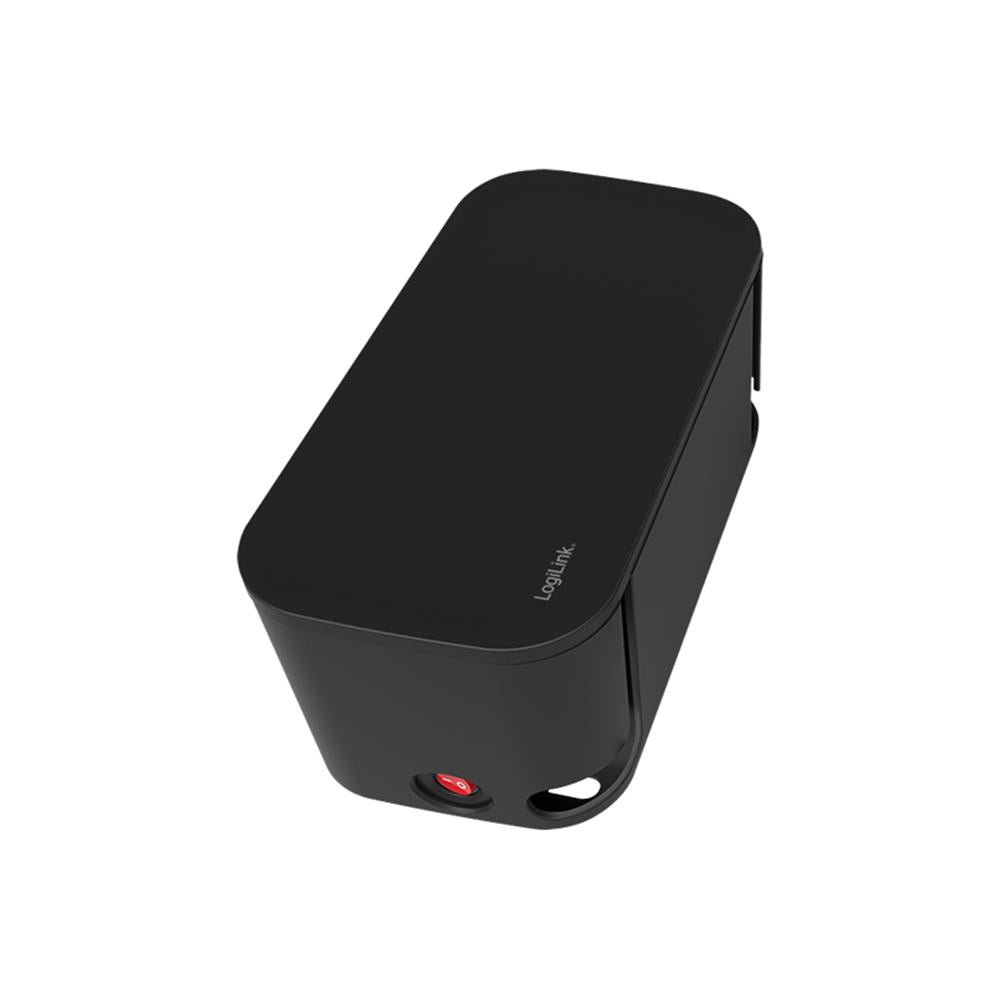 LogiLink Kabelbox mit 5 fach Steckdosenleiste und 3 USB Schwarz