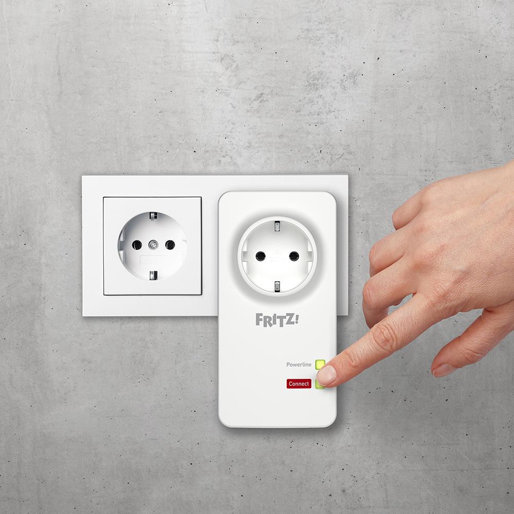 FRITZ!Powerline 1220 – Powerline-Adapter mit zwei Gigabit-LAN-Ports