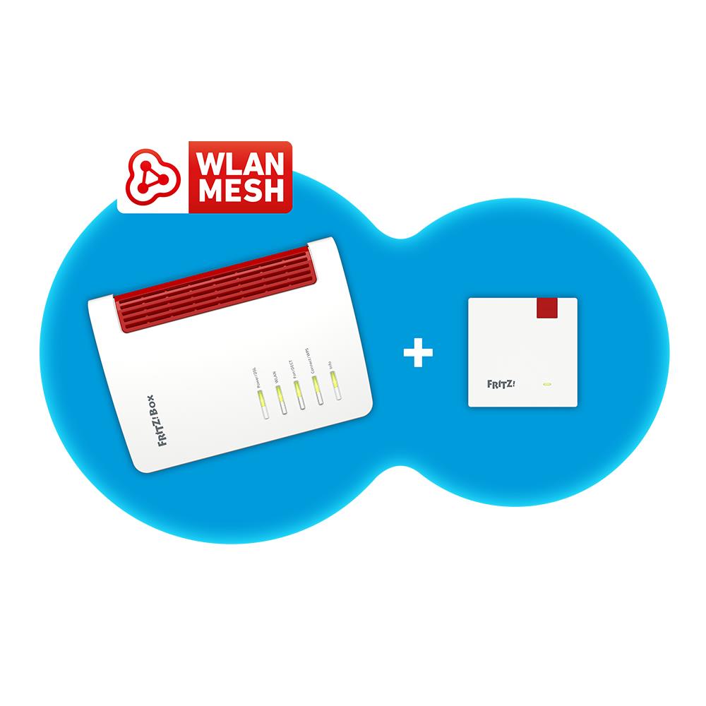 FRITZ! Mesh Set 7530 AX + 1200 AX – WLAN-Komplettlösung mit Wi-Fi 6 & Mesh-Technologie