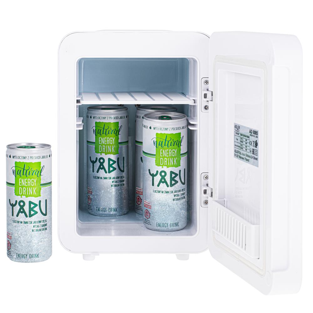 Adler AD 8085 Minikühlschrank mit Spiegel 4 L Weiß, tragbar fürs Auto