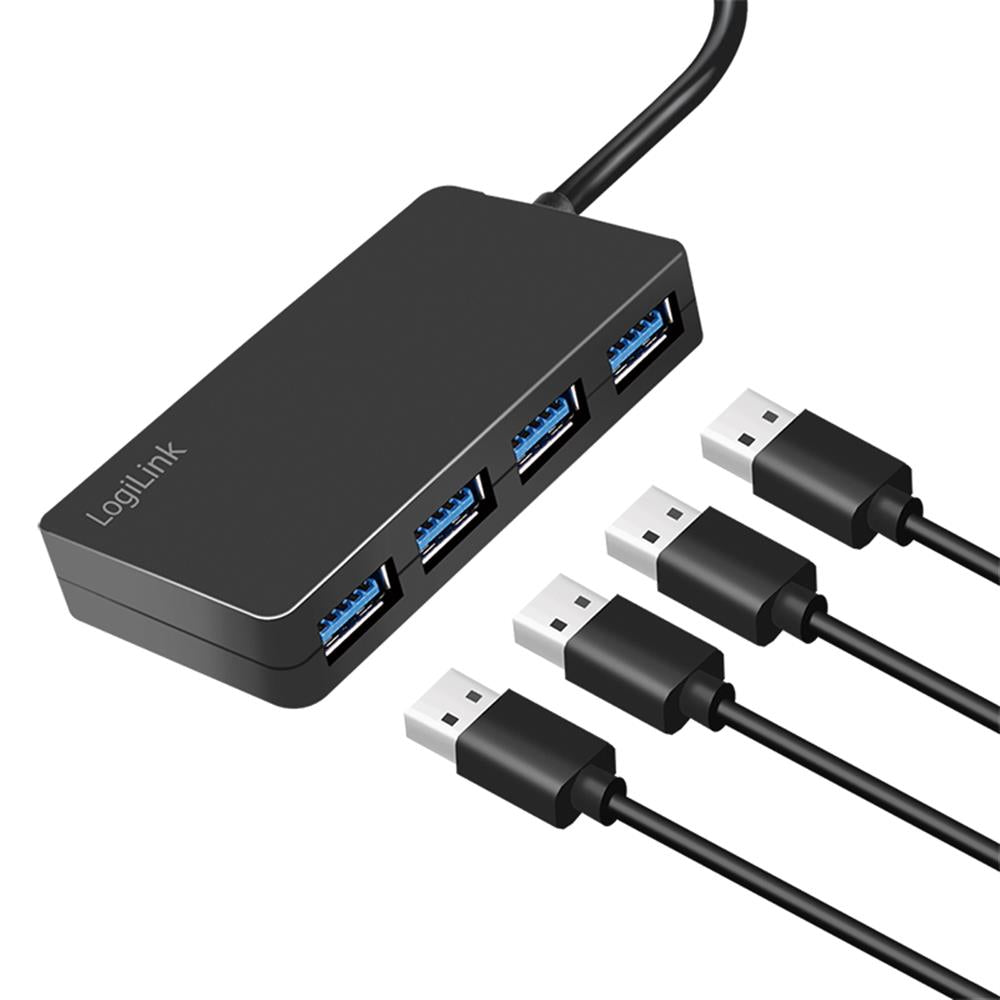 LogiLink USB 3.2 Gen1 Hub 4 Port Schwarz