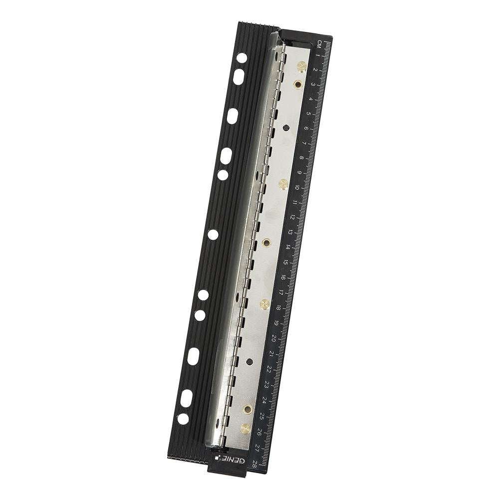 GENIE Taschenlocher PP4M, Vierfach Locher zum Abheften, schwarz