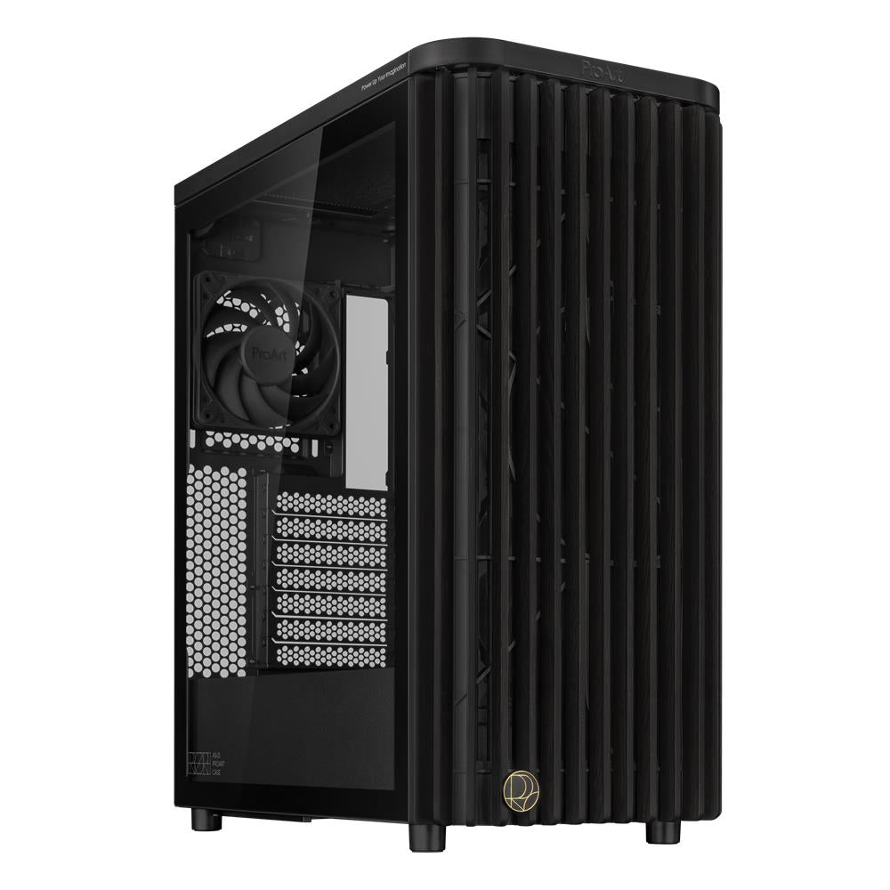 ASUS ProArt PA401 Wood Edition TG ATX PC Gehäuse mit 160 mm Lüftern und USB 20Gbps