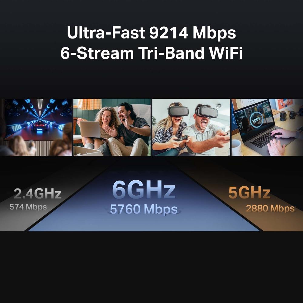 TP-Link Archer BE550 BE9300 Tri Band WiFi 7 Router 2.5G Ports EasyMesh HomeShield