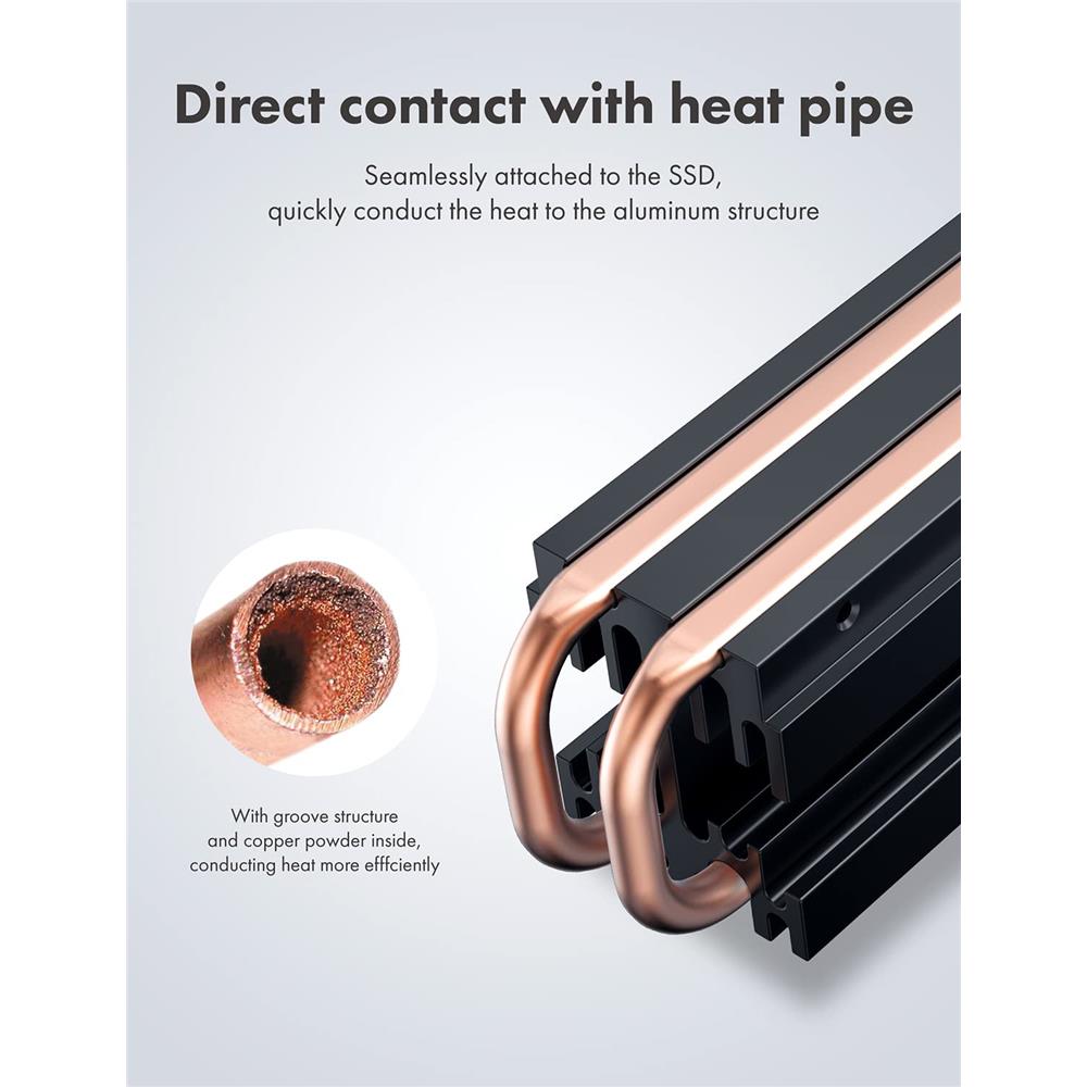 GRAUGEAR Heatpipe Kühler für M.2 NVMe 2280 SSD