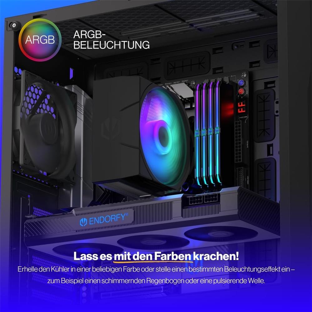 ENDORFY Spartan 5 MAX ARGB CPU-Kühler, Beleuchtet, inklusive Wärmeleitpaste | EY3A004
