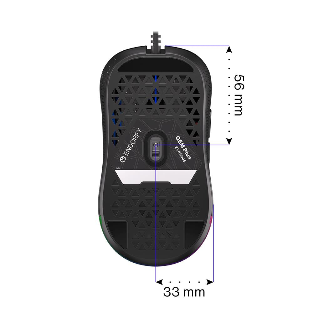 ENDORFY GEM Plus, Leichte Gaming-Maus (67 g), 19000 DPI, Schwarz | EY6A005