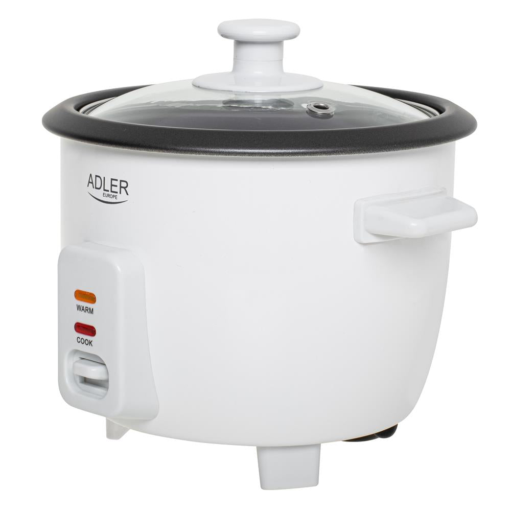 Adler AD 6418 Reiskocher 0,6 Liter kompakt mit Warmhaltefunktion Weiß