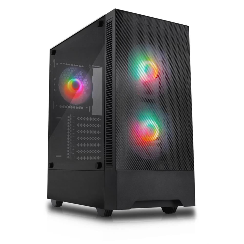 Silentware Flow 100 – Midi Tower mit Mesh-Front, Glas-Seitenfenster & 3 A-RGB Lüftern, Daisy-Chain