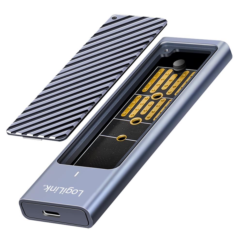 LogiLink USB 3.2 Gen 2x2 SSD-Gehäuse, bis 10 TB, 20 Gbit/s, Spacegrau