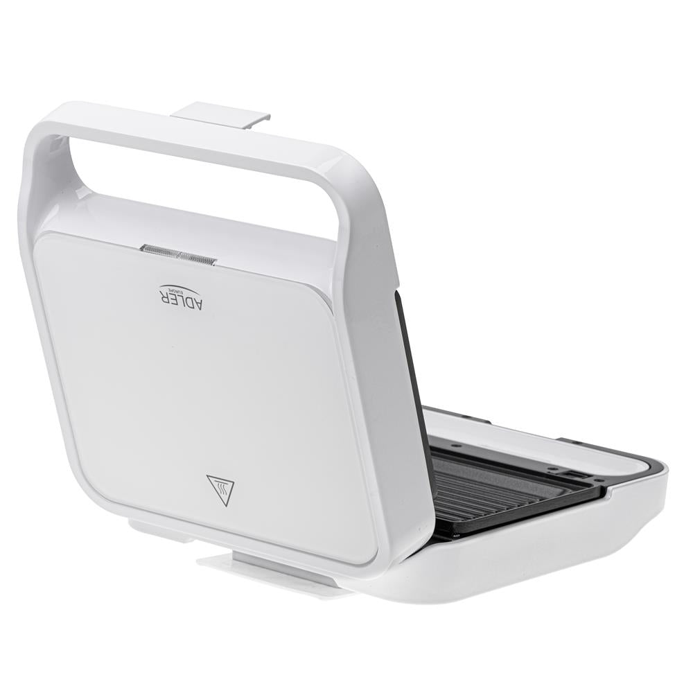 Adler AD 3070 2 in 1 Sandwichmaker und Kontaktgrill 1100 Watt Weiß