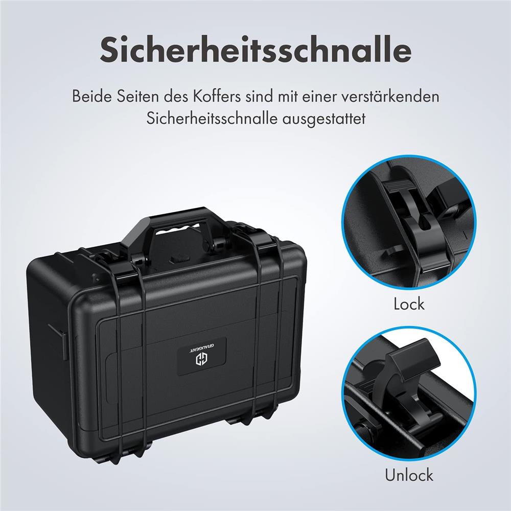 GRAUGEAR Festplattenschutzkoffer für 19 HDD SSD stoßfest wasserabweisend