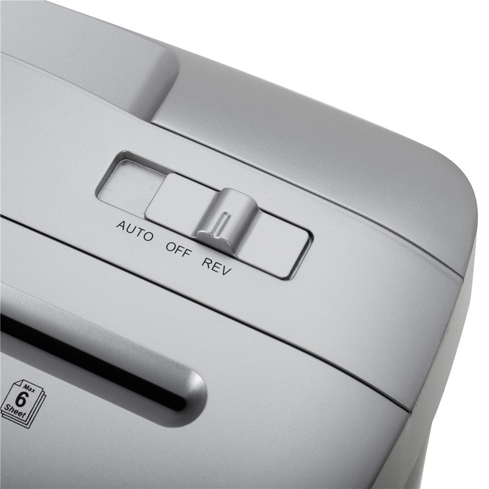 Adler AD 1037 Aktenvernichter P-4, Dokumentenschredder für Büro und Homeoffice, 6 Blatt A4, 13 L Behälter, Kreditkarten, CD/DVD, Rücklauf, Schwarz Silber