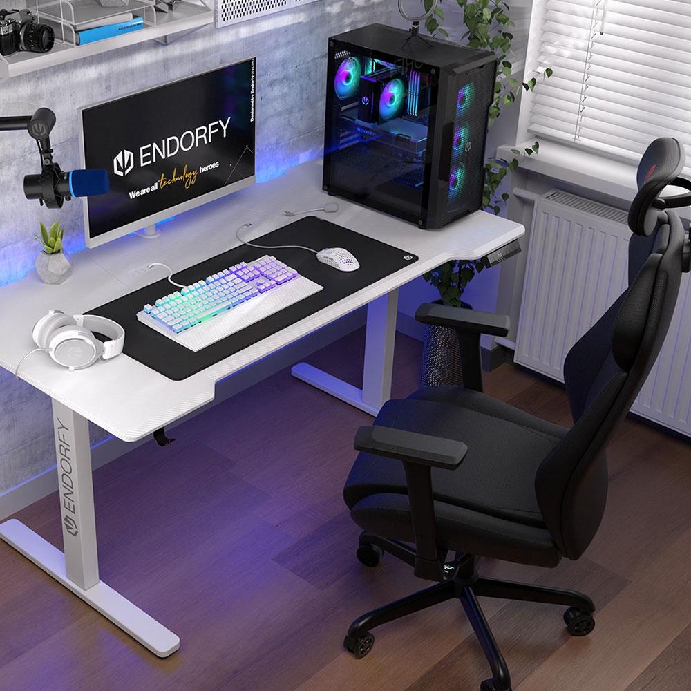 ENDORFY Atlas Single, Monitorhalterung, für 1 Monitor bis zu 27 Zoll, Weiß | EY8F002