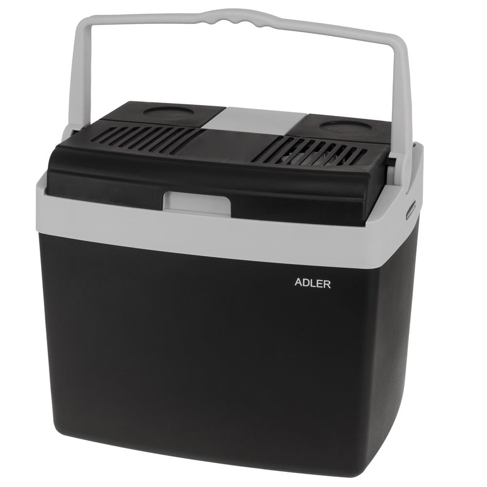 Adler AD 8091 Tragbare Kühlbox 25L elektrisch Auto Camping Picknick schwarz grau