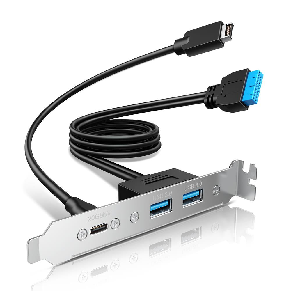 GRAUGEAR PCI Slot Blende mit 1x USB C und 2x USB A 20 Gbit