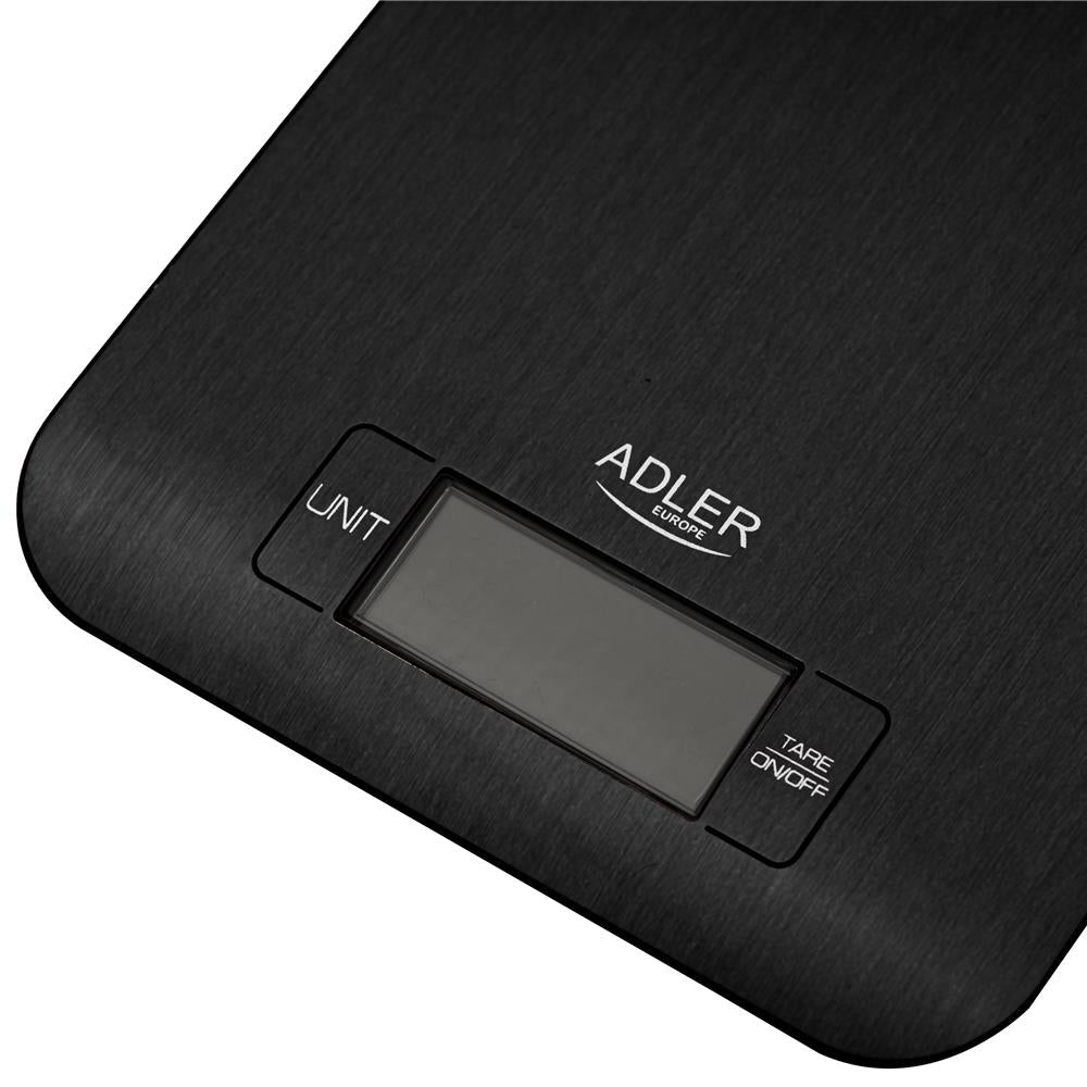 Adler AD 3183 Digitale Küchenwaage mit LCD Anzeige hintergrundbeleuchtet Schwarz