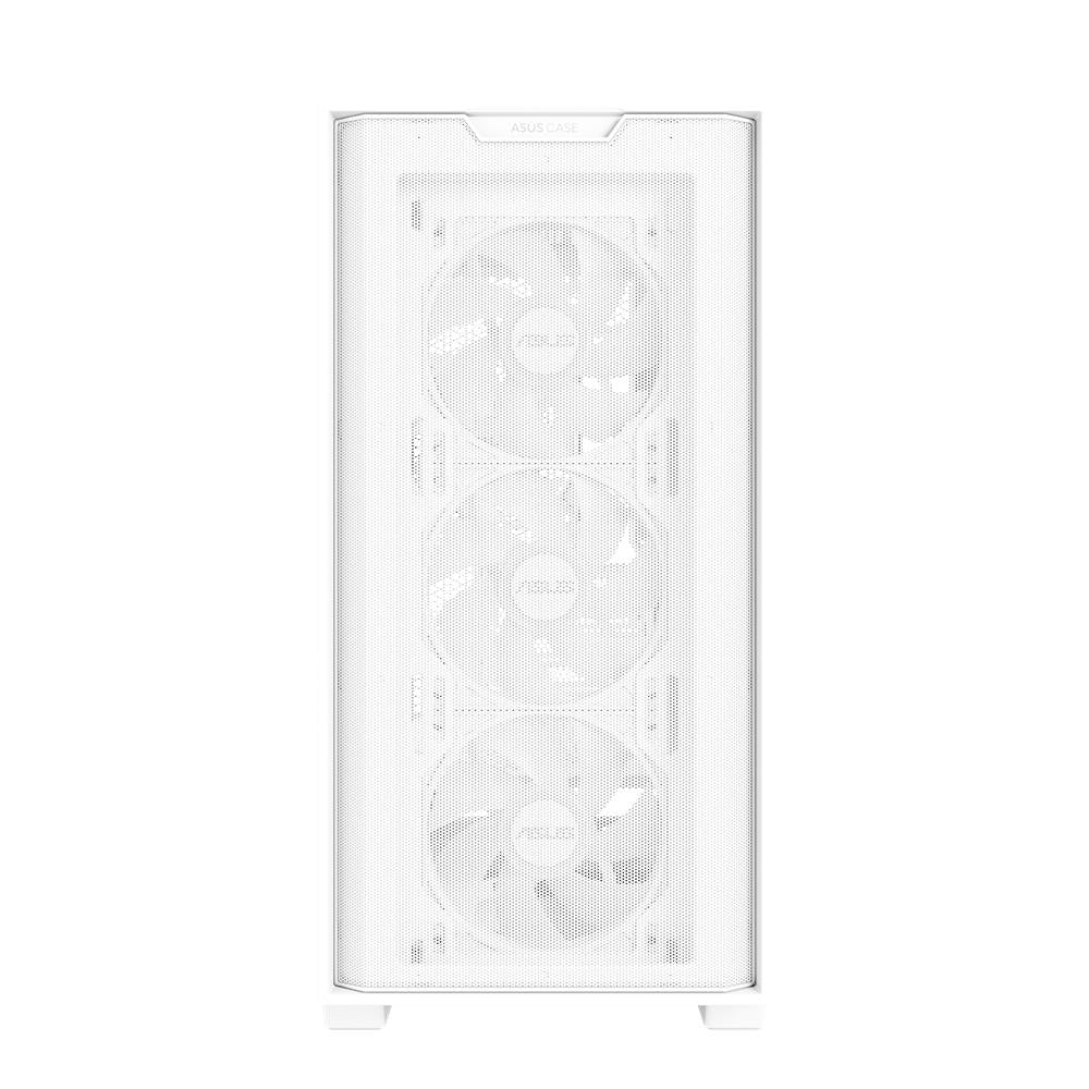 ASUS A21 PLUS TG ARGB White microATX PC Gehäuse mit Mesh Front und 4 ARGB Lüftern