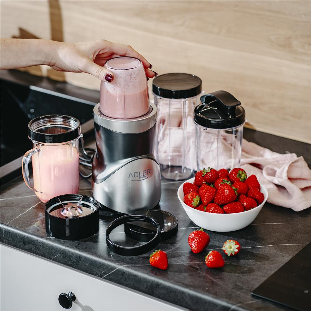 Adler AD 4084 Standmixer Smoothie Maker Set elektrisch Silber