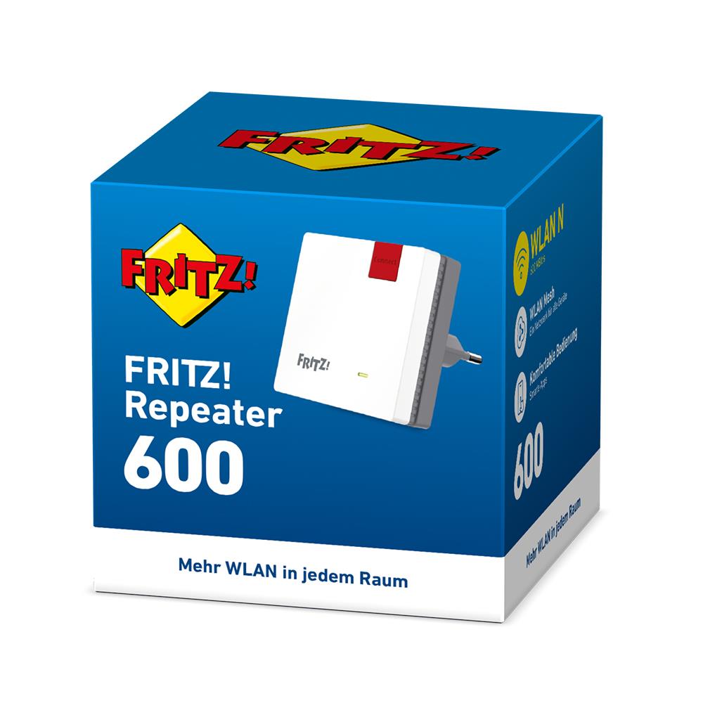 FRITZ!Repeater 600 – Kompakter WLAN-Repeater für stabile Verbindung im 2,4 GHz-Bereich