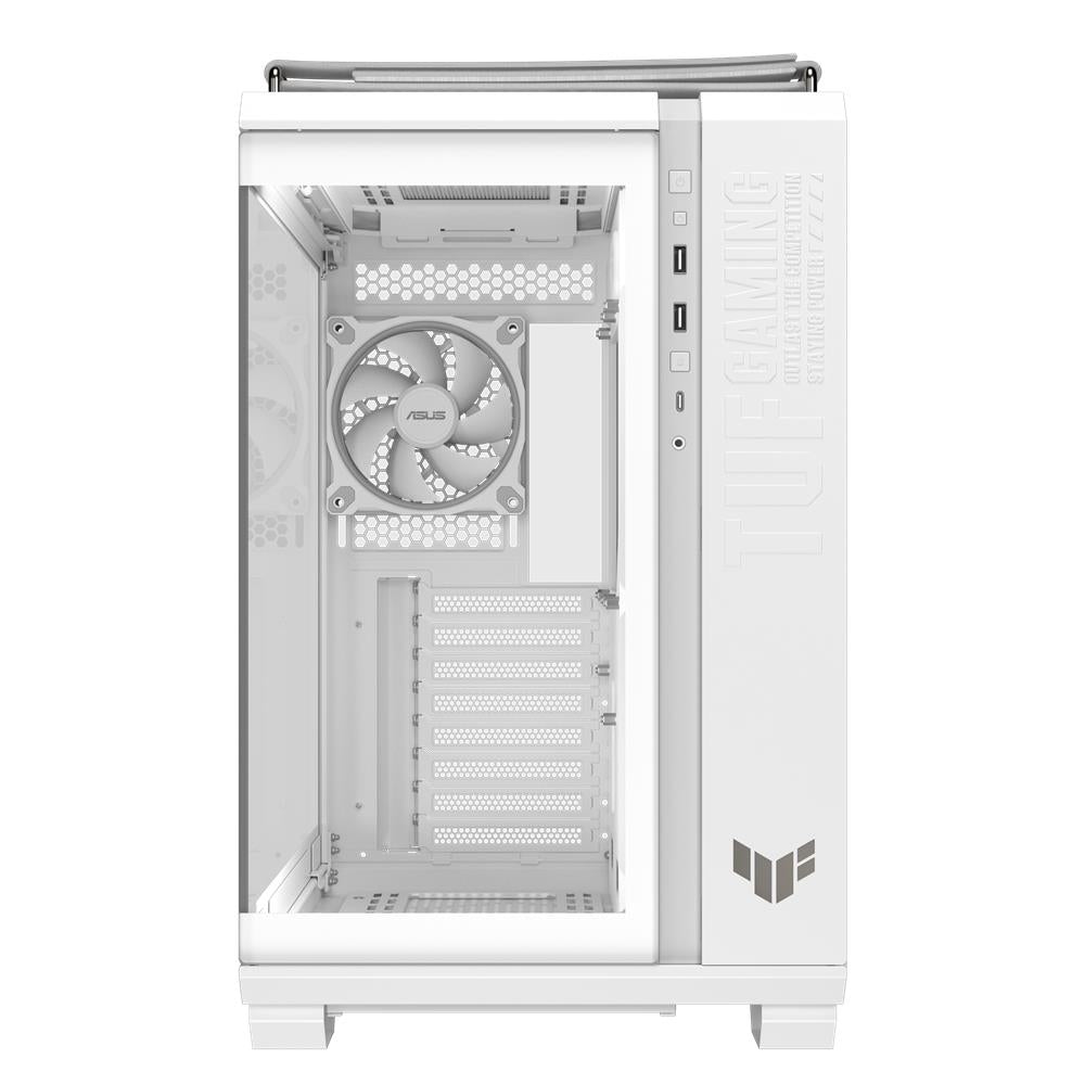 ASUS TUF Gaming GT502 Horizon TG ARGB White Zweikammer PC Gehäuse mit 4 ARGB Lüftern
