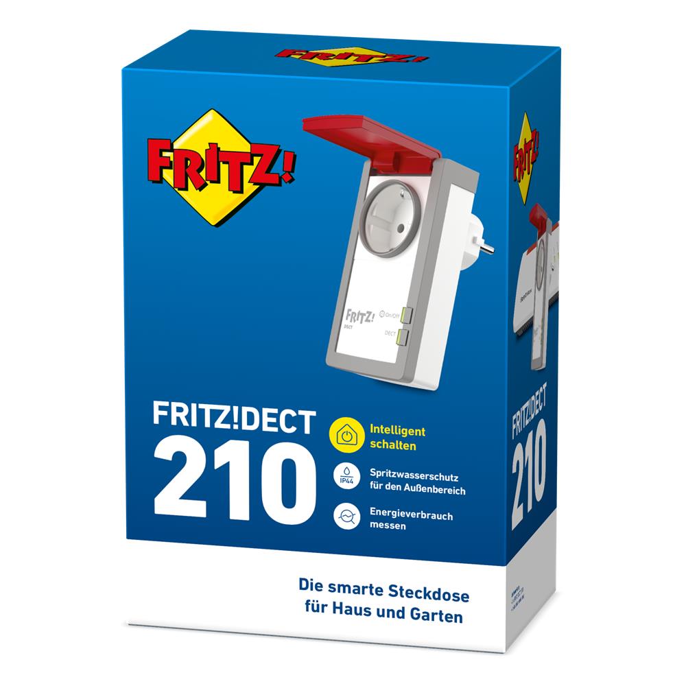 FRITZ!DECT 210 – Spritzwassergeschützte Außensteckdose mit Energieüberwachung