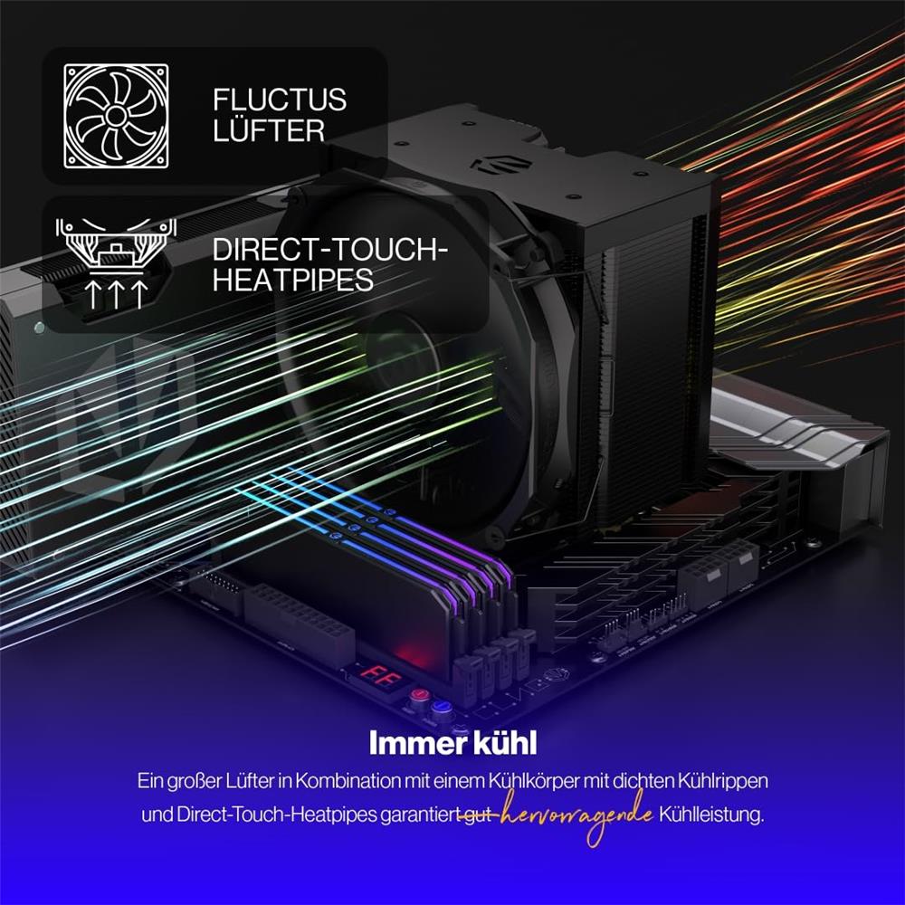 ENDORFY Fortis 5 Black CPU-Kühler, inklusive Wärmeleitpaste | EY3A013