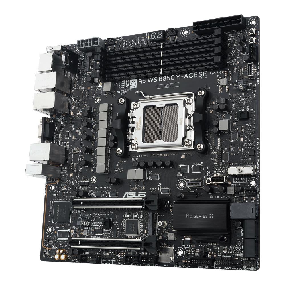 ASUS Pro WS B850M-ACE SE Mainboard AM5 micro ATX DDR5 PCIe 5.0 IPMI 10Gb LAN