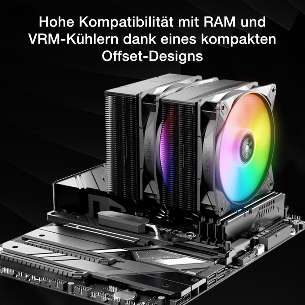 be quiet! Pure Rock Pro 3 LX Luftkühler beeindruckend hohe Kühlleistung sechs 6mm Hochleistungs-Heatpipes
