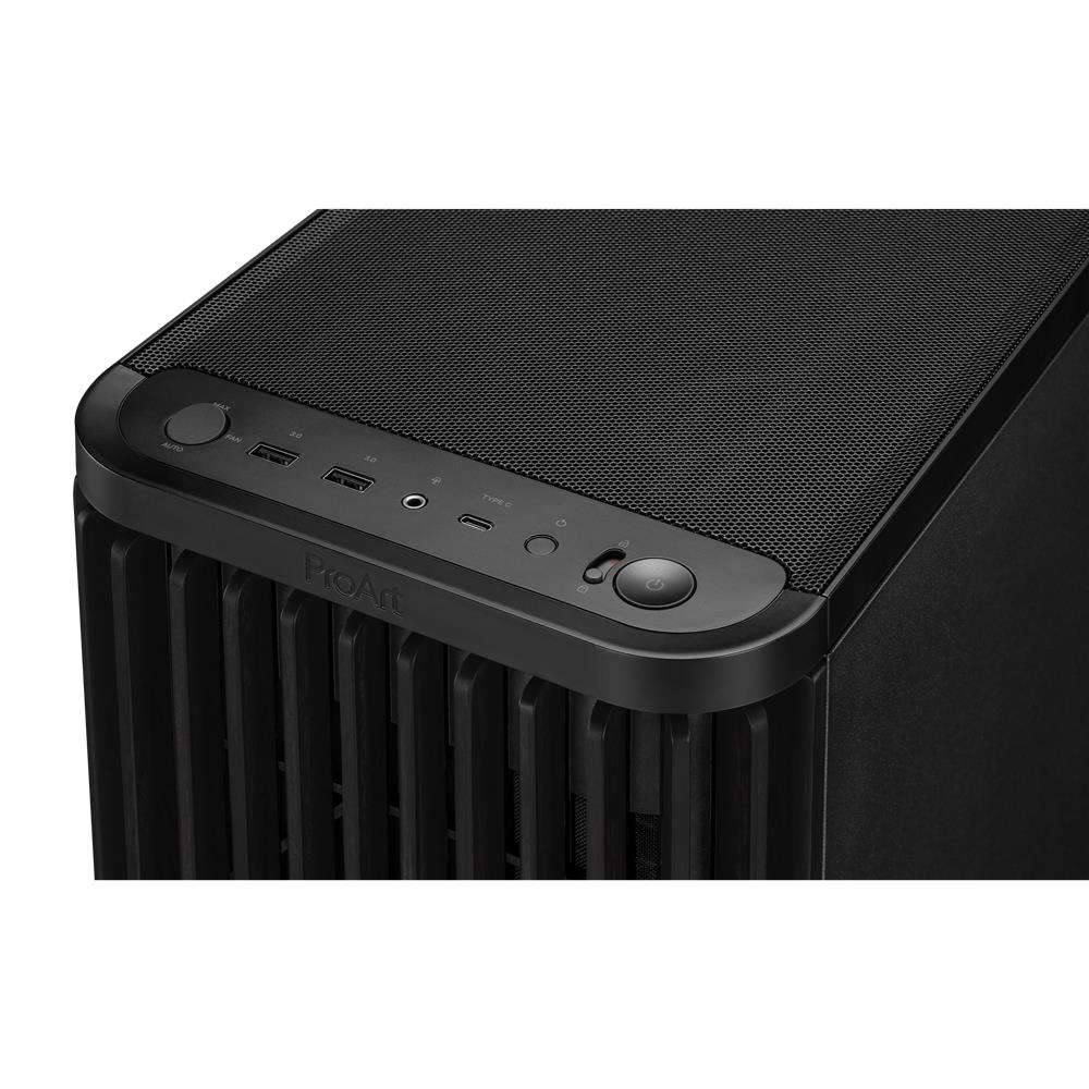 ASUS ProArt PA401 Wood Edition Metal Panel ATX PC Gehäuse mit 160 mm Lüftern und USB 20Gbps
