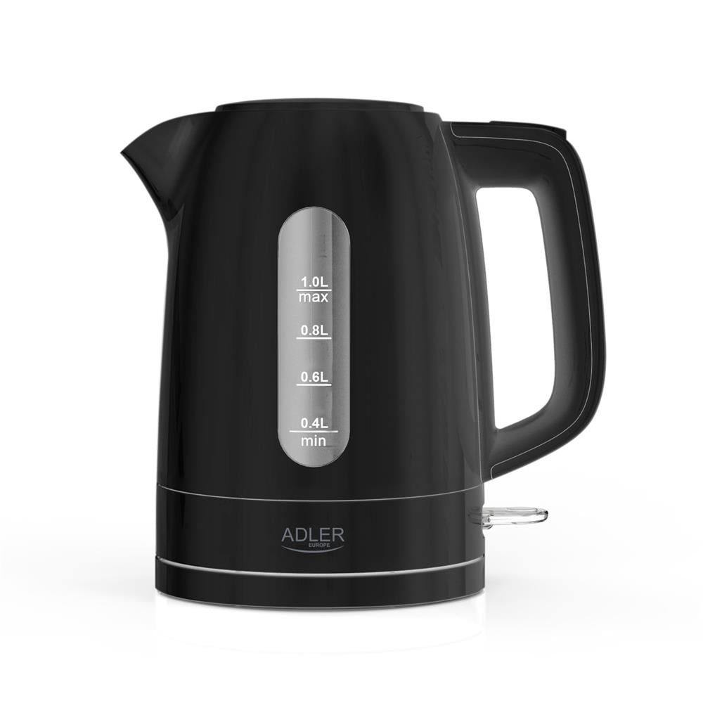 Adler AD 1380b Wasserkocher Kunststoff 1,0 l schwarz – kompakt & sicher
