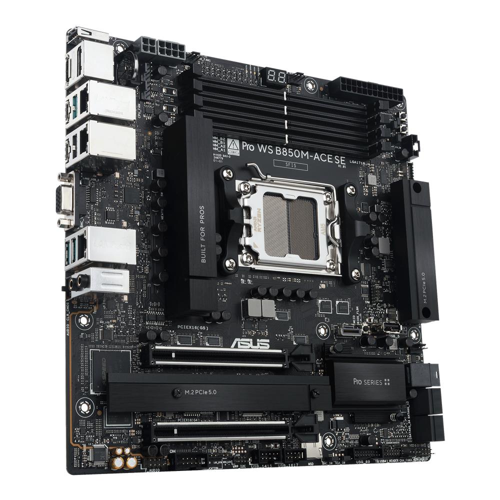 ASUS Pro WS B850M-ACE SE Mainboard AM5 micro ATX DDR5 PCIe 5.0 IPMI 10Gb LAN