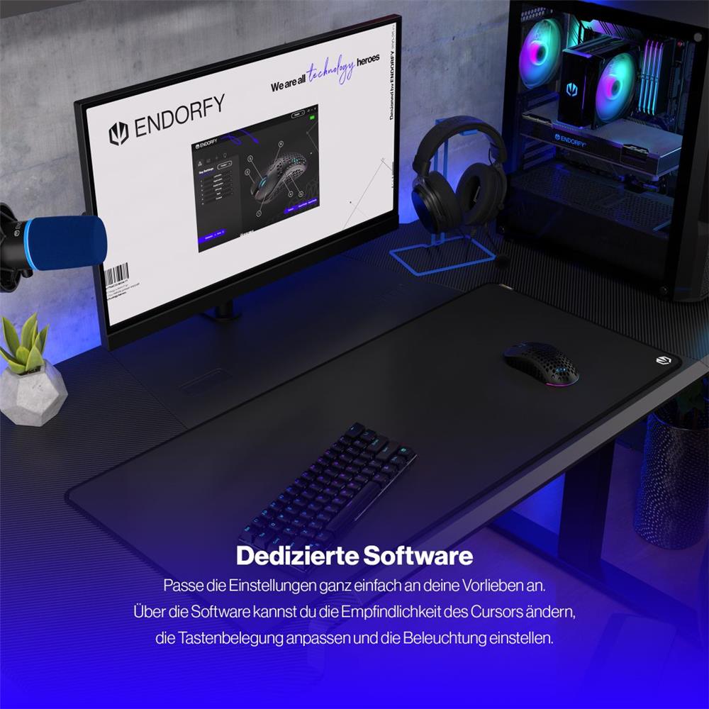 ENDORFY LIX Wireless Gaming Maus kabellos 16000 DPI leicht 69 g Schwarz