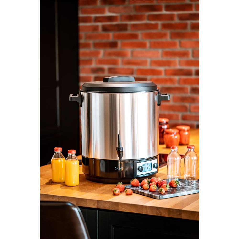 Adler AD 4496 Elektrischer Pasteurisierungstopf 28 L mit LCD Anzeige silber