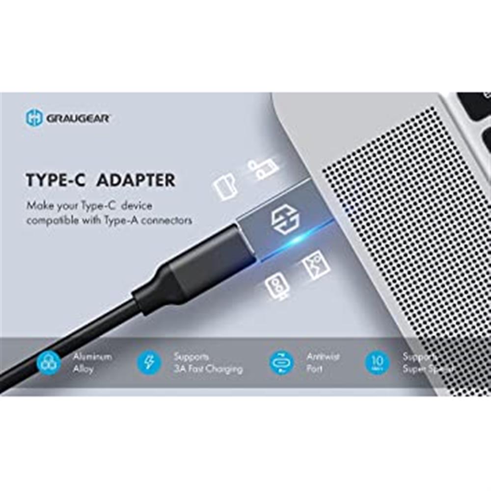 GRAUGEAR USB Type C auf Type A Adapter USB 3.2 Gen2 10 Gbit s