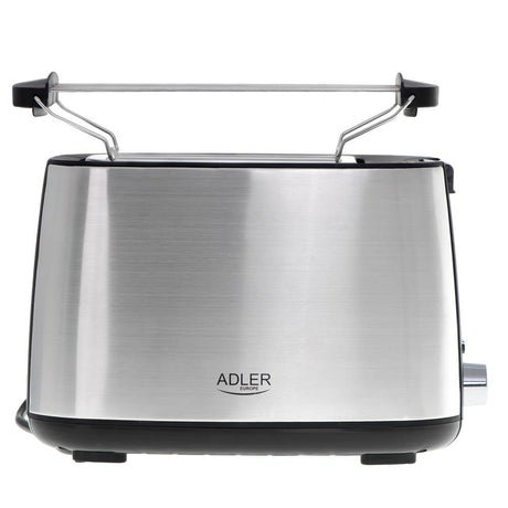 Adler AD 3214 Toaster in Silber, 900W, mit 7 Bräunungsstufen, Brötchenaufsatz und Krümelschublade