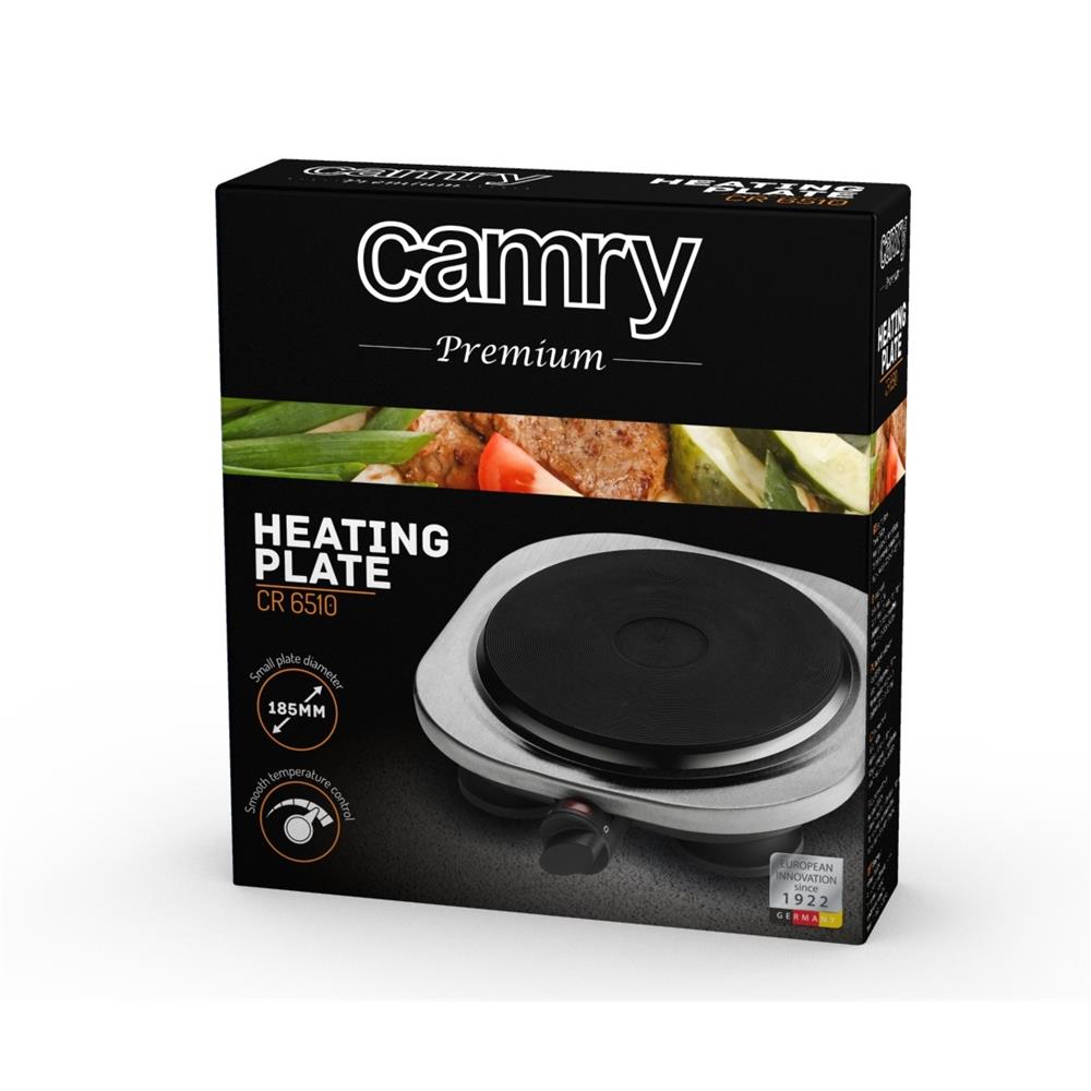 Camry CR 6510 Einzelkochplatte Silber Mini-Kochplatte Kochfeld Camping Garten